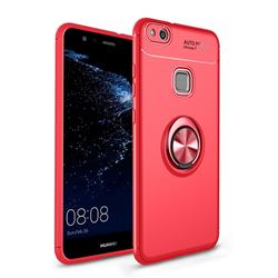 Auto Focus Invisible Ring Holder Soft Phone Case for Huawei P10 Lite P10Lite - Red