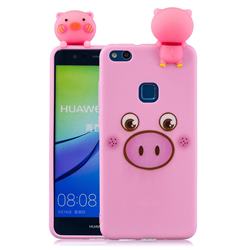 Small Pink Pig Soft 3D Climbing Doll Soft Case for Huawei P10 Lite P10Lite