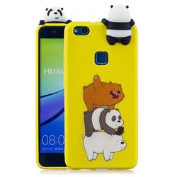 Striped Bear Soft 3D Climbing Doll Soft Case for Huawei P10 Lite P10Lite
