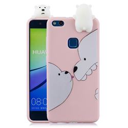 Big White Bear Soft 3D Climbing Doll Soft Case for Huawei P10 Lite P10Lite