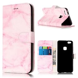 Pink Marble PU Leather Wallet Case for Huawei P10 Lite P10lite