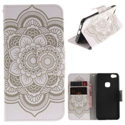 White Flowers PU Leather Wallet Case for Huawei P10 Lite P10Lite