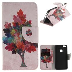 Colored Tree PU Leather Wallet Case for Huawei P10 Lite P10Lite