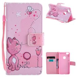 Cats and Bees PU Leather Wallet Case for Huawei P10 Lite P10Lite