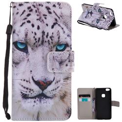 White Leopard PU Leather Wallet Case for Huawei P10 Lite P10Lite