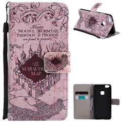 Castle The Marauders Map PU Leather Wallet Case for Huawei P10 Lite P10Lite