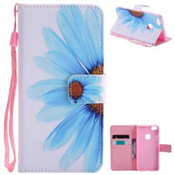 Blue Sunflower PU Leather Wallet Case for Huawei P10 Lite P10Lite