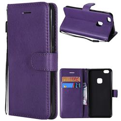 Retro Greek Classic Smooth PU Leather Wallet Phone Case for Huawei P10 Lite P10Lite - Purple