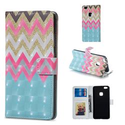 Color Wave 3D Painted Leather Phone Wallet Case for Huawei P10 Lite P10Lite