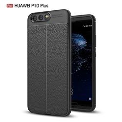 Luxury Auto Focus Litchi Texture Silicone TPU Back Cover for Huawei P10 Plus - Black