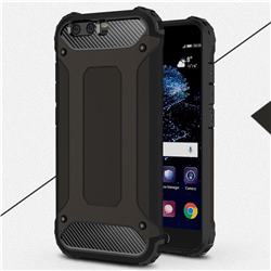 King Kong Armor Premium Shockproof Dual Layer Rugged Hard Cover for Huawei P10 Plus - Black Gold