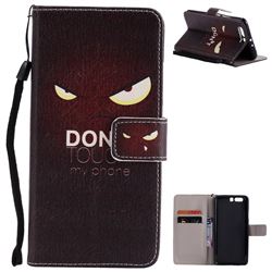 Angry Eyes PU Leather Wallet Case for Huawei P10 Plus