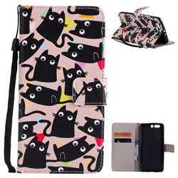 Cute Kitten Cat PU Leather Wallet Case for Huawei P10 Plus