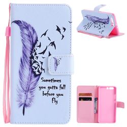 Feather Birds PU Leather Wallet Case for Huawei P10 Plus