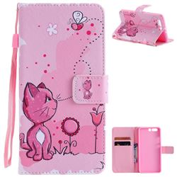 Cats and Bees PU Leather Wallet Case for Huawei P10 Plus
