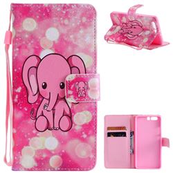 Pink Elephant PU Leather Wallet Case for Huawei P10 Plus