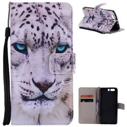White Leopard PU Leather Wallet Case for Huawei P10 Plus