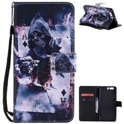 Skull Magician PU Leather Wallet Case for Huawei P10 Plus