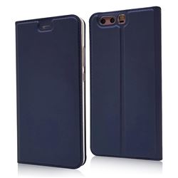 Ultra Slim Card Magnetic Automatic Suction Leather Wallet Case for Huawei P10 Plus - Royal Blue