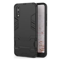Armor Premium Tactical Grip Kickstand Shockproof Dual Layer Rugged Hard Cover for Huawei P20 - Black