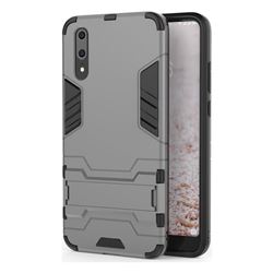 Armor Premium Tactical Grip Kickstand Shockproof Dual Layer Rugged Hard Cover for Huawei P20 - Gray