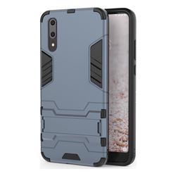 Armor Premium Tactical Grip Kickstand Shockproof Dual Layer Rugged Hard Cover for Huawei P20 - Navy