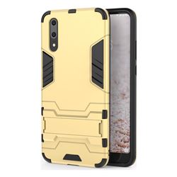 Armor Premium Tactical Grip Kickstand Shockproof Dual Layer Rugged Hard Cover for Huawei P20 - Golden