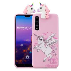 Wings Unicorn Soft 3D Climbing Doll Soft Case for Huawei P20