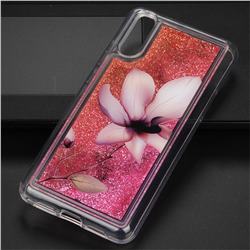 Lotus Glassy Glitter Quicksand Dynamic Liquid Soft Phone Case for Huawei P20
