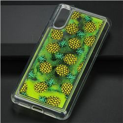 Pineapple Glassy Glitter Quicksand Dynamic Liquid Soft Phone Case for Huawei P20