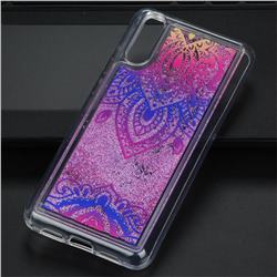 Blue and White Glassy Glitter Quicksand Dynamic Liquid Soft Phone Case for Huawei P20