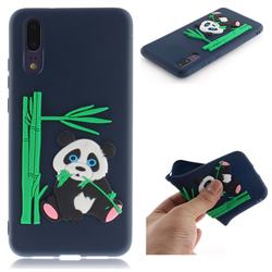 Panda Eating Bamboo Soft 3D Silicone Case for Huawei P20 - Dark Blue