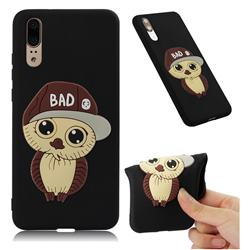 Bad Boy Owl Soft 3D Silicone Case for Huawei P20 - Black