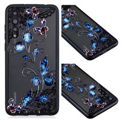 Butterfly Lace Diamond Flower Soft TPU Back Cover for Huawei P20
