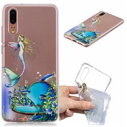 Mermaid Clear Varnish Soft Phone Back Cover for Huawei P20