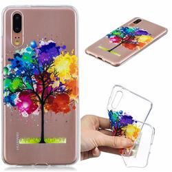 Oil Painting Tree Clear Varnish Soft Phone Back Cover for Huawei P20
