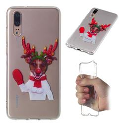 Red Gloves Elk Super Clear Soft TPU Back Cover for Huawei P20