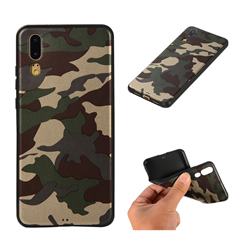 Camouflage Soft TPU Back Cover for Huawei P20 - Gold Green