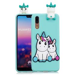 Couple Unicorn Soft 3D Climbing Doll Soft Case for Huawei P20