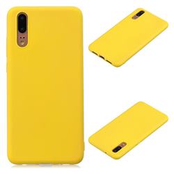 Candy Soft Silicone Protective Phone Case for Huawei P20 - Yellow