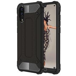 King Kong Armor Premium Shockproof Dual Layer Rugged Hard Cover for Huawei P20 - Black Gold