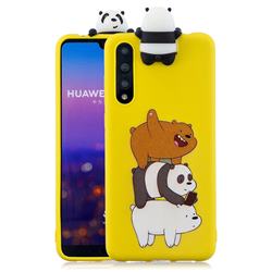 Striped Bear Soft 3D Climbing Doll Soft Case for Huawei P20