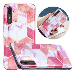 Cherry Glitter Painted Marble Electroplating Protective Case for Huawei P20