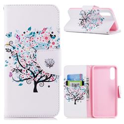 Colorful Tree Leather Wallet Case for Huawei P20