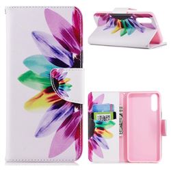 Seven-color Flowers Leather Wallet Case for Huawei P20