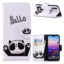 Hello Panda Leather Wallet Case for Huawei P20