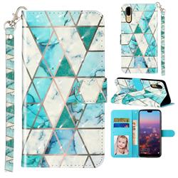 Stitching Marble 3D Leather Phone Holster Wallet Case for Huawei P20