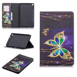 Golden Shining Butterfly Folio Stand Leather Wallet Case for Samsung Galaxy Tab A 8.0 2019 P200 (Tab A Plus 8)
