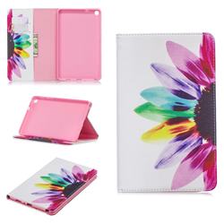 Seven-color Flowers Folio Stand Leather Wallet Case for Samsung Galaxy Tab A 8.0 2019 P200 (Tab A Plus 8)