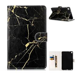 Black Gold Marble Folio Flip Stand PU Leather Wallet Case for Samsung Galaxy Tab A 8.0 2019 P200 (Tab A Plus 8)